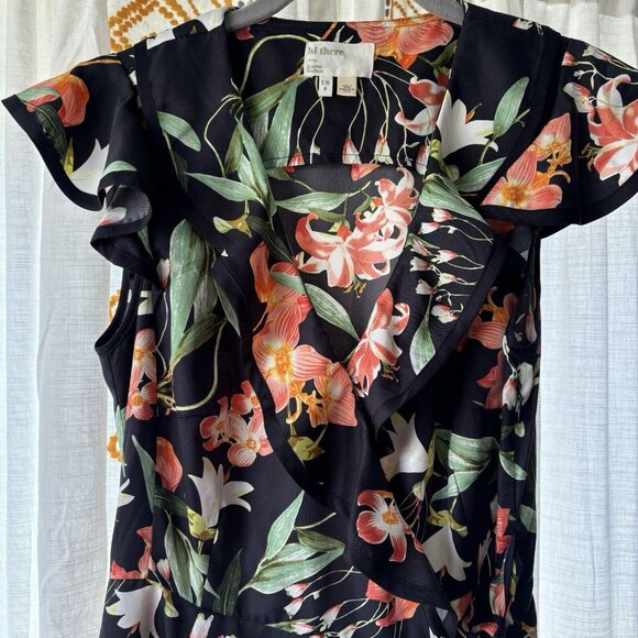 Anthropologie Hibiscus Floral Wrap Dress (Size 4) Hi There from Karen Walker - Picture 3 of 9